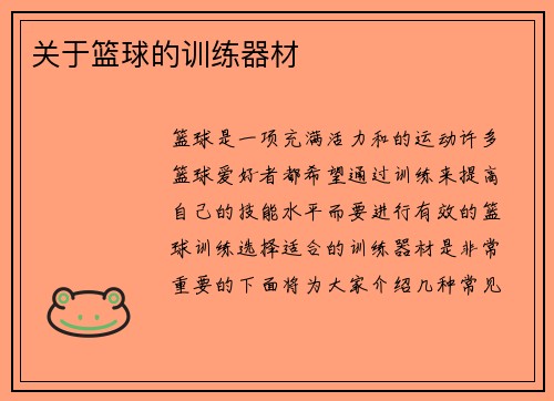 关于篮球的训练器材